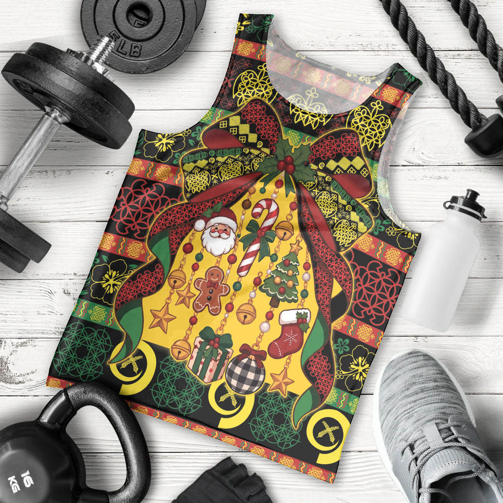 Vanuatu Sand Drawing Christmas Bow Men Tank Top Meri Krismas LT9 - Polynesian Pride