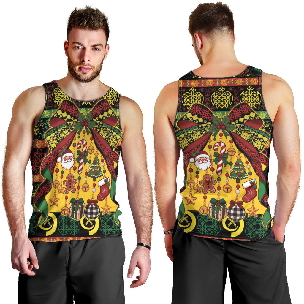 Vanuatu Sand Drawing Christmas Bow Men Tank Top Meri Krismas LT9 - Polynesian Pride