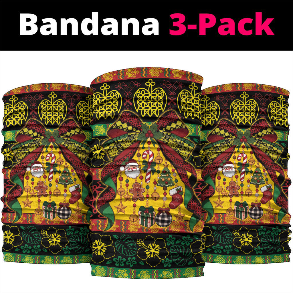 Vanuatu Sand Drawing Christmas Bow Neck Gaiter Meri Krismas LT9 package One Size: 25*50cm Multicolor - Polynesian Pride
