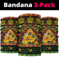 Vanuatu Sand Drawing Christmas Bow Neck Gaiter Meri Krismas LT9 package One Size: 25*50cm Multicolor - Polynesian Pride