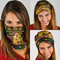 Vanuatu Sand Drawing Christmas Bow Neck Gaiter Meri Krismas LT9 - Polynesian Pride