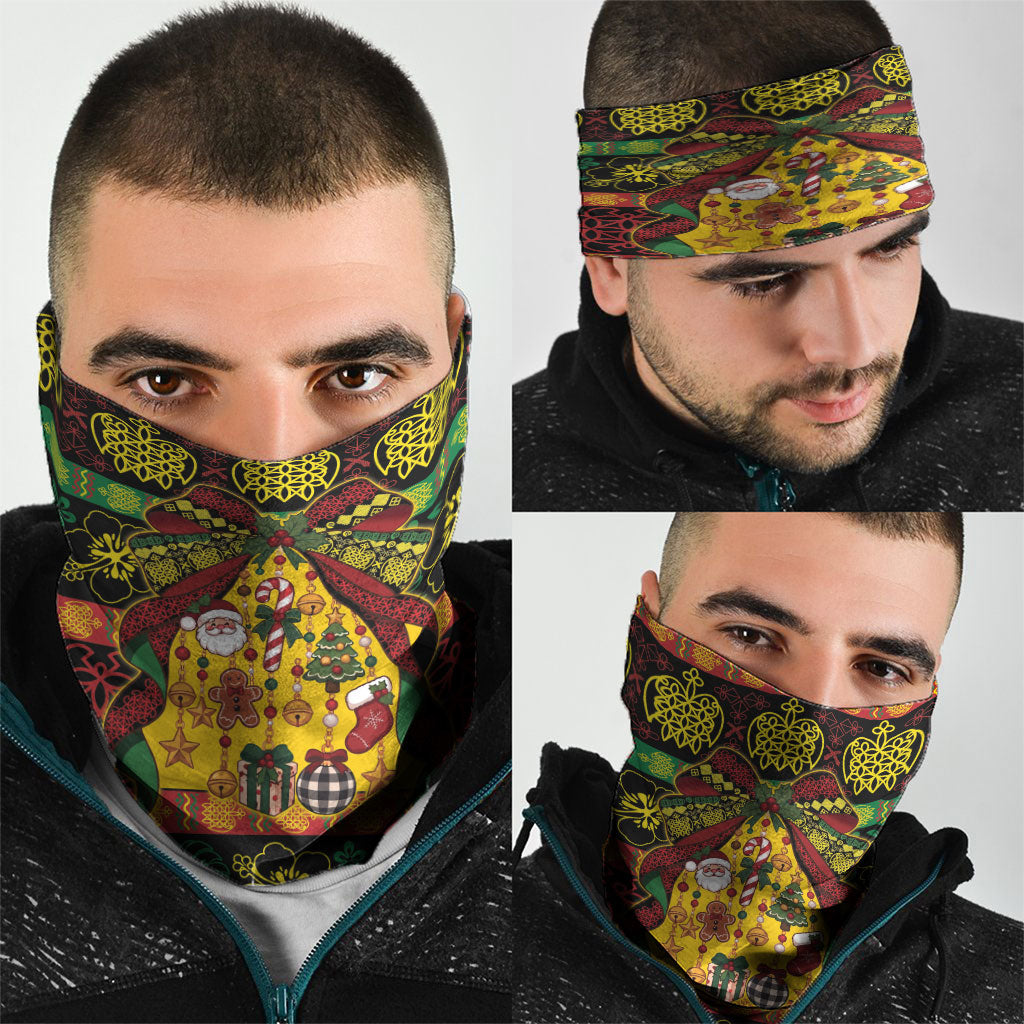 Vanuatu Sand Drawing Christmas Bow Neck Gaiter Meri Krismas LT9 - Polynesian Pride