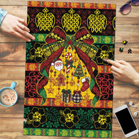 Vanuatu Sand Drawing Christmas Bow Puzzle Meri Krismas LT9 Multicolor - Polynesian Pride