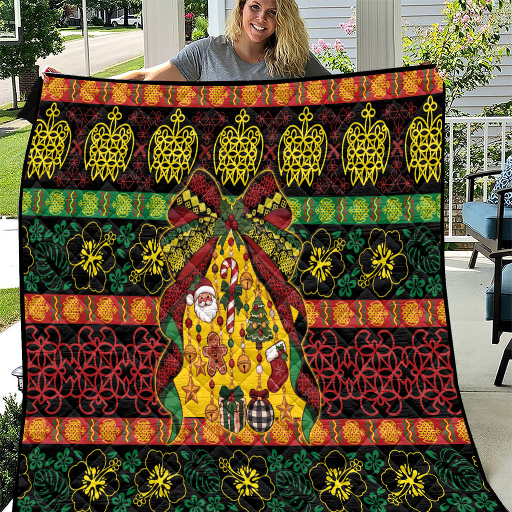 Vanuatu Sand Drawing Christmas Bow Quilt Meri Krismas LT9 Multicolor - Polynesian Pride