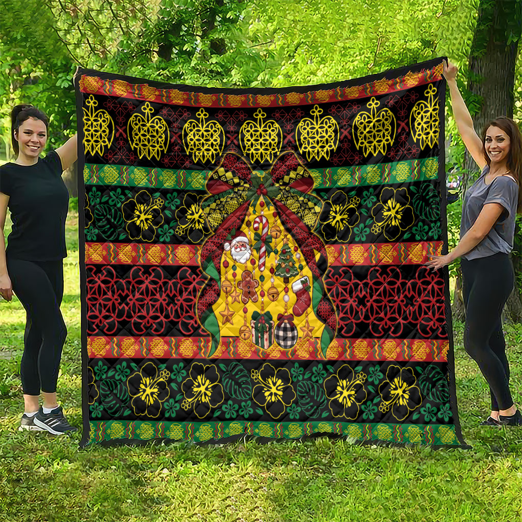 Vanuatu Sand Drawing Christmas Bow Quilt Meri Krismas LT9 - Polynesian Pride