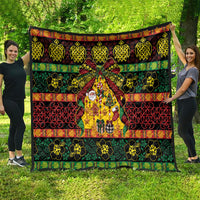 Vanuatu Sand Drawing Christmas Bow Quilt Meri Krismas LT9 - Polynesian Pride