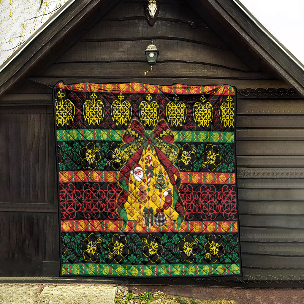 Vanuatu Sand Drawing Christmas Bow Quilt Meri Krismas LT9 - Polynesian Pride
