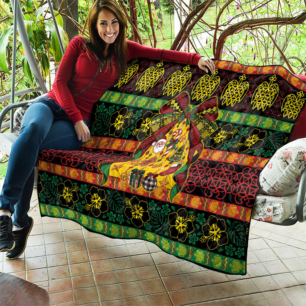 Vanuatu Sand Drawing Christmas Bow Quilt Meri Krismas LT9 - Polynesian Pride
