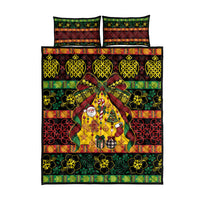 Vanuatu Sand Drawing Christmas Bow Quilt Bed Set Meri Krismas LT9 - Polynesian Pride