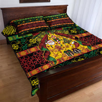 Vanuatu Sand Drawing Christmas Bow Quilt Bed Set Meri Krismas LT9 - Polynesian Pride