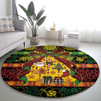 Vanuatu Sand Drawing Christmas Bow Round Carpet Meri Krismas LT9 - Polynesian Pride