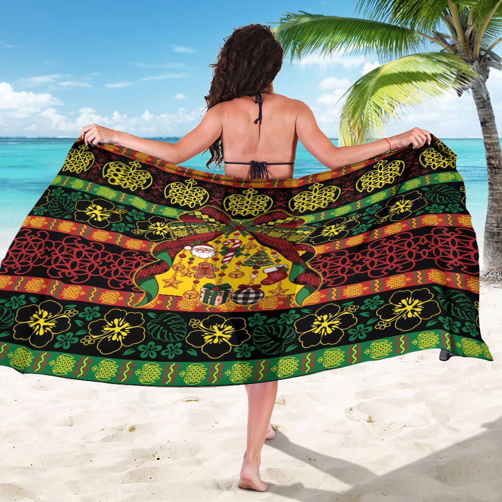 Vanuatu Sand Drawing Christmas Bow Sarong Meri Krismas LT9 - Polynesian Pride