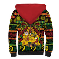 Vanuatu Sand Drawing Christmas Bow Sherpa Hoodie Meri Krismas