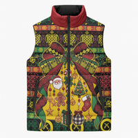 Vanuatu Sand Drawing Christmas Bow Sleeveless Puffer Jacket Meri Krismas LT9 Unisex Multicolor - Polynesian Pride