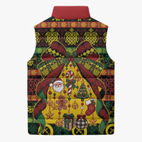 Vanuatu Sand Drawing Christmas Bow Sleeveless Puffer Jacket Meri Krismas LT9 - Polynesian Pride