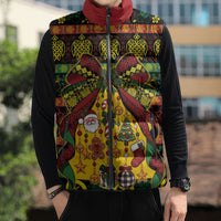 Vanuatu Sand Drawing Christmas Bow Sleeveless Puffer Jacket Meri Krismas LT9 - Polynesian Pride