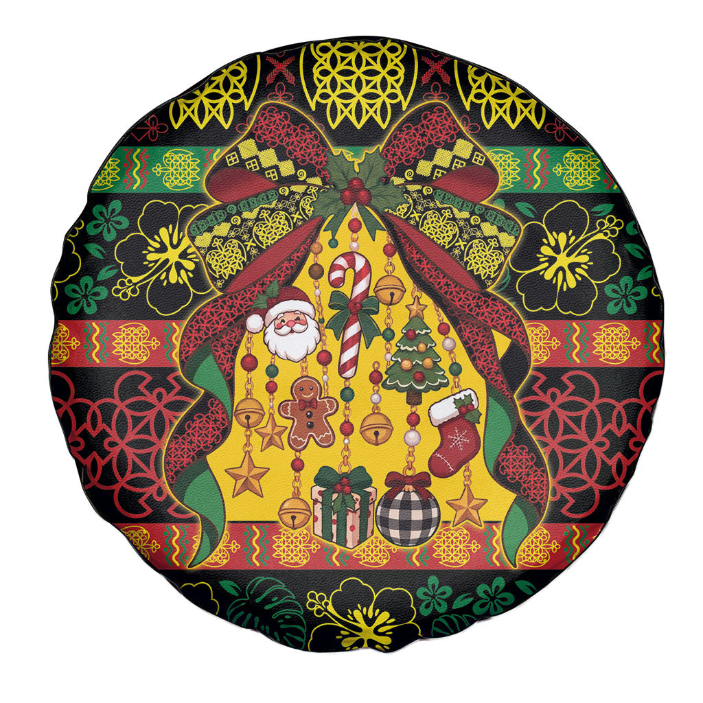 Vanuatu Sand Drawing Christmas Bow Spare Tire Cover Meri Krismas LT9 - Polynesian Pride