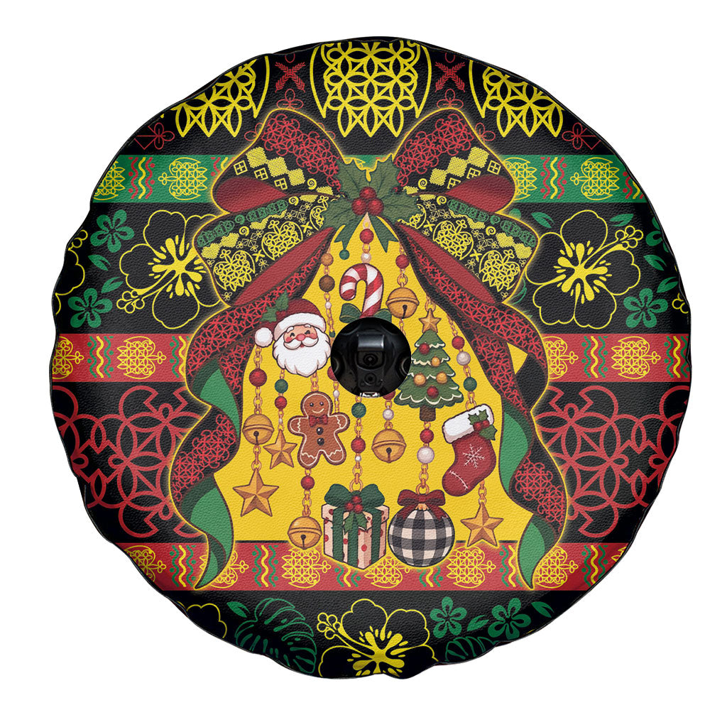 Vanuatu Sand Drawing Christmas Bow Spare Tire Cover Meri Krismas LT9 - Polynesian Pride