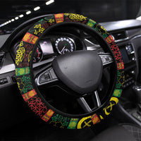 Vanuatu Sand Drawing Christmas Bow Steering Wheel Cover Meri Krismas