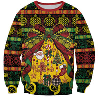 Vanuatu Sand Drawing Christmas Bow Sweatshirt Meri Krismas LT9 Unisex Multicolor - Polynesian Pride