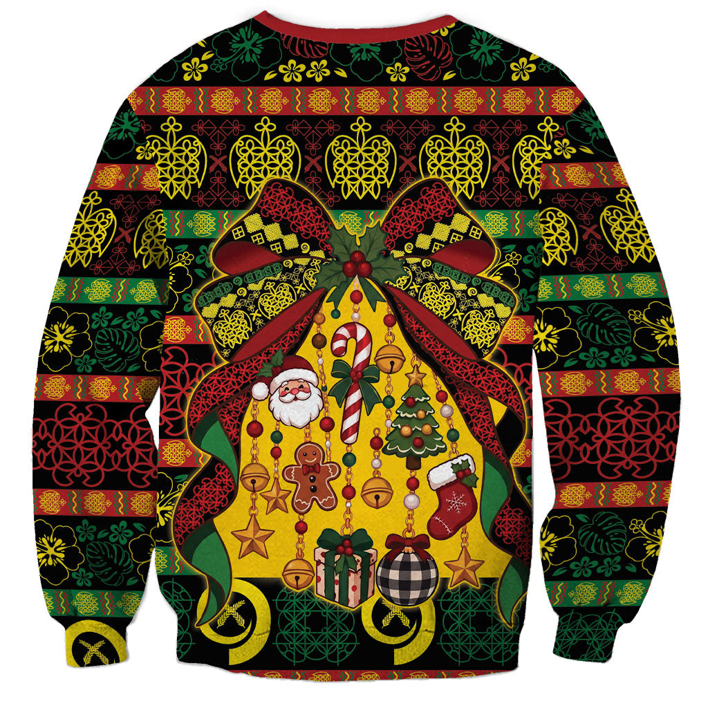 Vanuatu Sand Drawing Christmas Bow Sweatshirt Meri Krismas LT9 - Polynesian Pride
