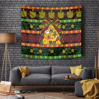 Vanuatu Sand Drawing Christmas Bow Tapestry Meri Krismas