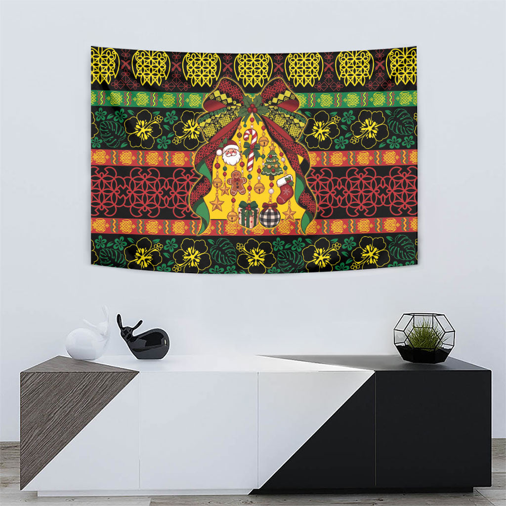 Vanuatu Sand Drawing Christmas Bow Tapestry Meri Krismas
