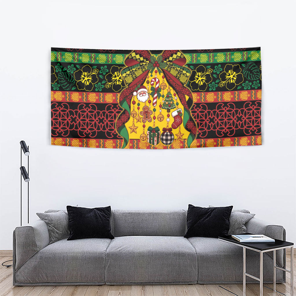 Vanuatu Sand Drawing Christmas Bow Tapestry Meri Krismas
