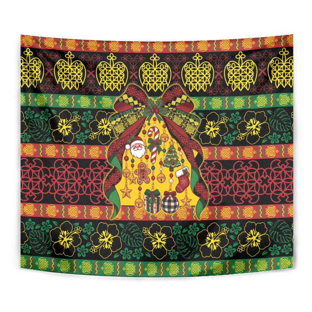 Vanuatu Sand Drawing Christmas Bow Tapestry Meri Krismas