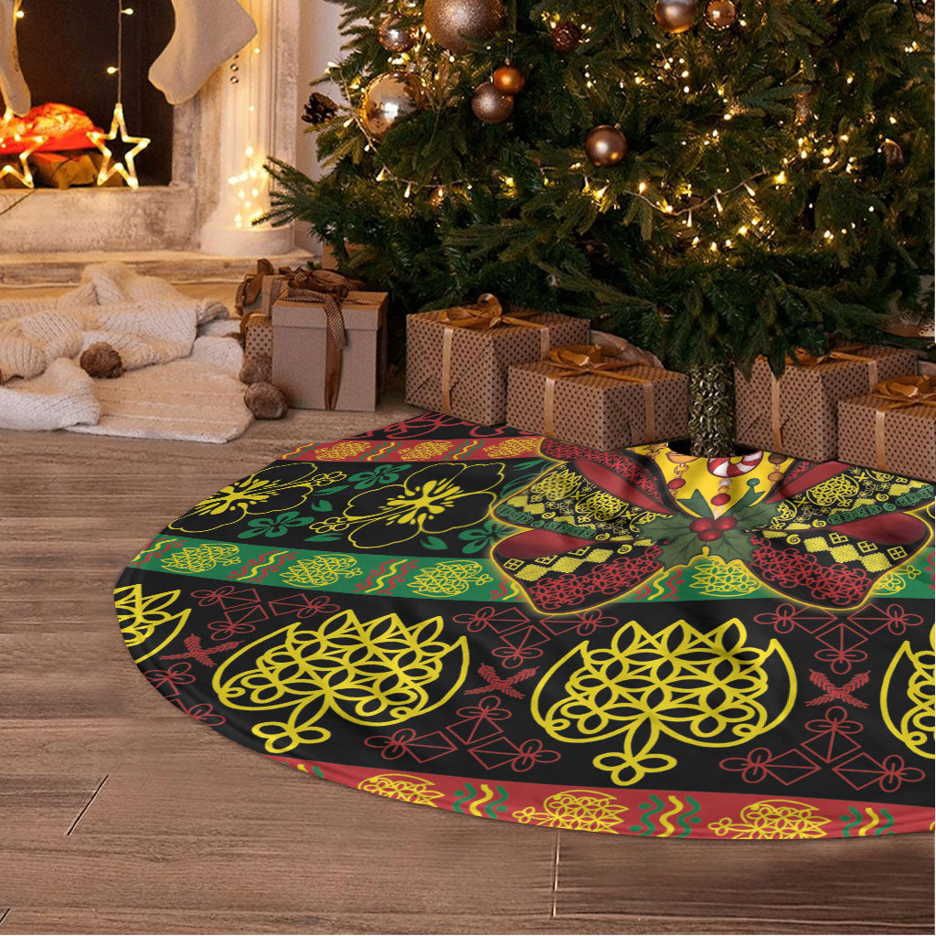 Vanuatu Sand Drawing Christmas Bow Tree Skirt Meri Krismas