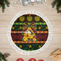 Vanuatu Sand Drawing Christmas Bow Tree Skirt Meri Krismas