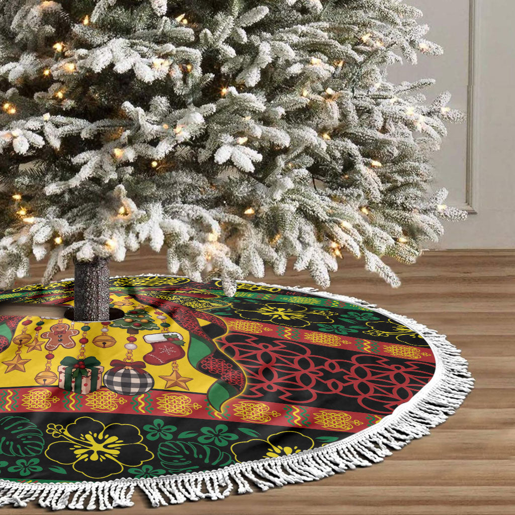 Vanuatu Sand Drawing Christmas Bow Tree Skirt Meri Krismas