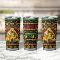 Vanuatu Sand Drawing Christmas Bow Tumbler Cup Meri Krismas
