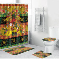 Vanuatu Sand Drawing Christmas Bow Bathroom Set Meri Krismas Hibiscus Turtle LT9 Bathroom Set (4 pcs) Multicolor - Polynesian Pride