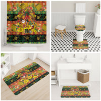 Vanuatu Sand Drawing Christmas Bow Bathroom Set Meri Krismas Hibiscus Turtle LT9 - Polynesian Pride