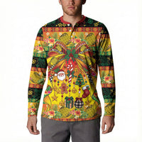 Vanuatu Sand Drawing Christmas Bow Button Sweatshirt Meri Krismas Hibiscus Turtle LT9 - Polynesian Pride