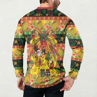Vanuatu Sand Drawing Christmas Bow Button Sweatshirt Meri Krismas Hibiscus Turtle LT9 - Polynesian Pride