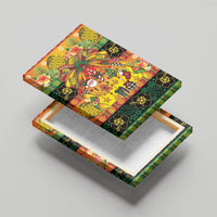 Vanuatu Sand Drawing Christmas Bow Canvas Wall Art Meri Krismas Hibiscus Turtle