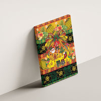 Vanuatu Sand Drawing Christmas Bow Canvas Wall Art Meri Krismas Hibiscus Turtle