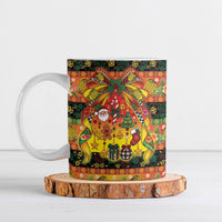 Vanuatu Sand Drawing Christmas Bow Ceramic Mug Meri Krismas Hibiscus Turtle