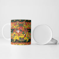 Vanuatu Sand Drawing Christmas Bow Ceramic Mug Meri Krismas Hibiscus Turtle