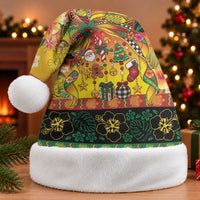 Vanuatu Sand Drawing Christmas Bow Christmas Santa Hat Meri Krismas Hibiscus Turtle LT9 Without Fur Multicolor - Polynesian Pride