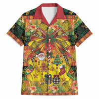 Vanuatu Sand Drawing Christmas Bow Hawaiian Shirt Meri Krismas Hibiscus Turtle