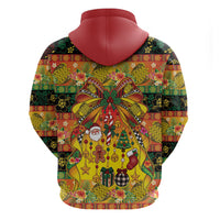 Vanuatu Sand Drawing Christmas Bow Hoodie Meri Krismas Hibiscus Turtle