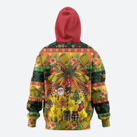 Vanuatu Sand Drawing Christmas Bow Hoodie Meri Krismas Hibiscus Turtle