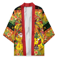 Vanuatu Sand Drawing Christmas Bow Kimono Meri Krismas Hibiscus Turtle