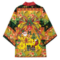 Vanuatu Sand Drawing Christmas Bow Kimono Meri Krismas Hibiscus Turtle