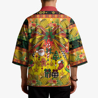 Vanuatu Sand Drawing Christmas Bow Kimono Meri Krismas Hibiscus Turtle