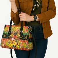 Vanuatu Sand Drawing Christmas Bow Leather Bag Meri Krismas Hibiscus Turtle