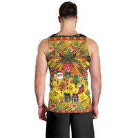 Vanuatu Sand Drawing Christmas Bow Men Tank Top Meri Krismas Hibiscus Turtle